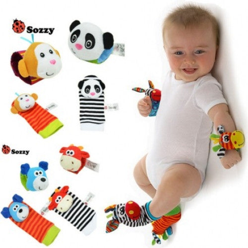 Infant Newborn Plush Sock Baby Rattle Wrist Foot Finder Small Soft