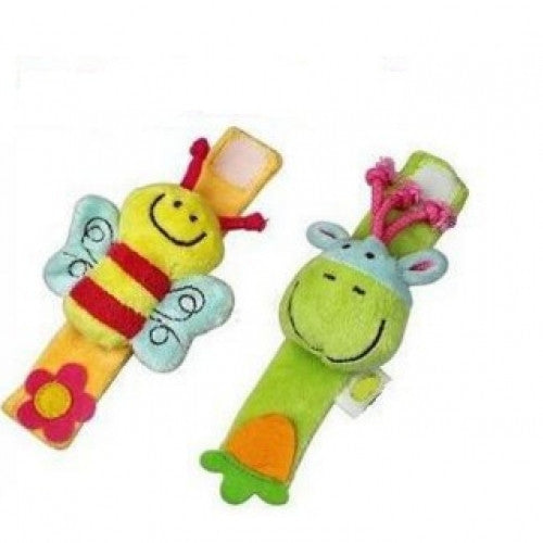 Baby toys Wrist Rattles Color three-dimensional animal Bee & donkey